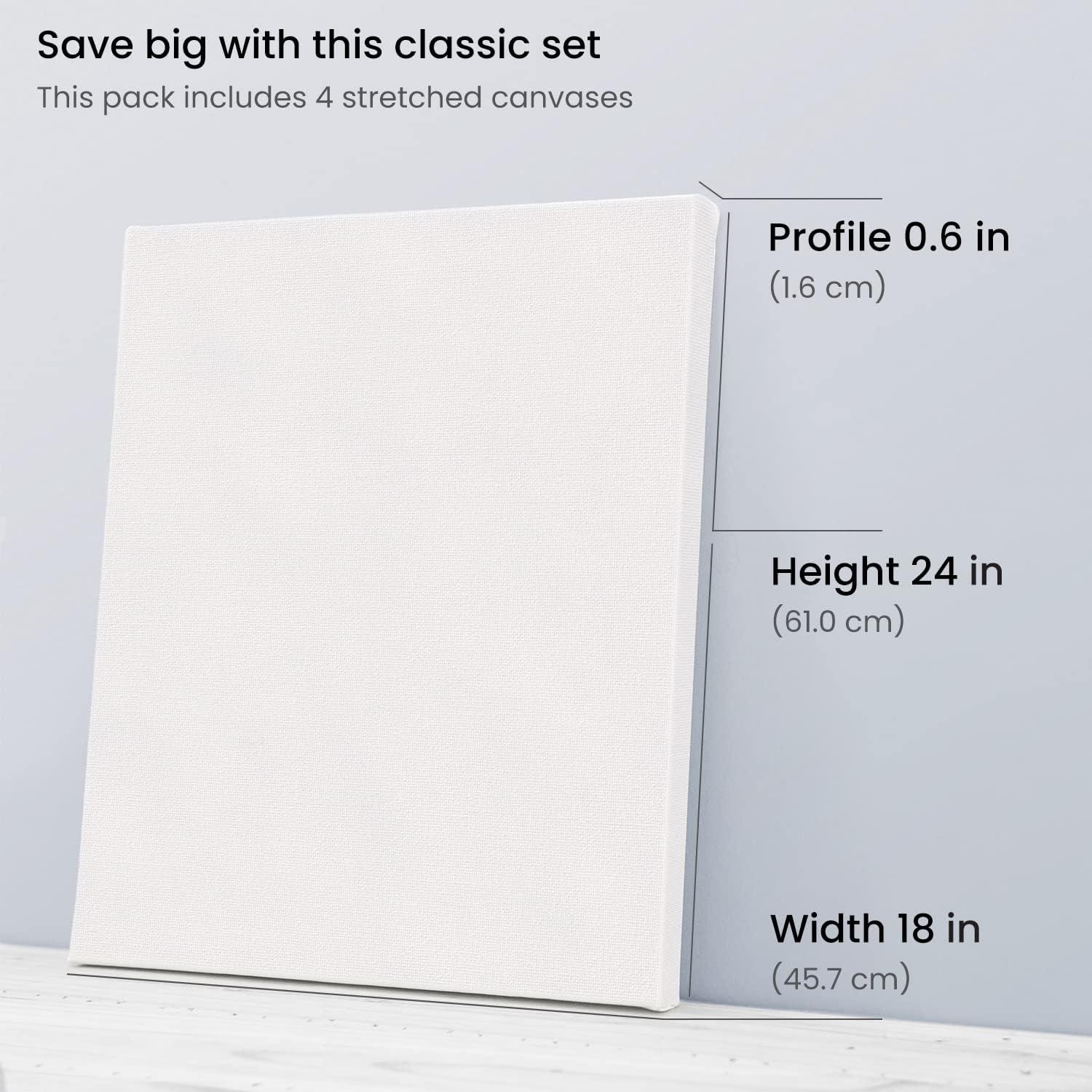 imageARTEZA Small Canvases for Painting with Easels Pack of 14 3 x 3 Inches Blank White Canvas for Painting Art Supplies for Acrylic Oil and GouacheWhite Classic