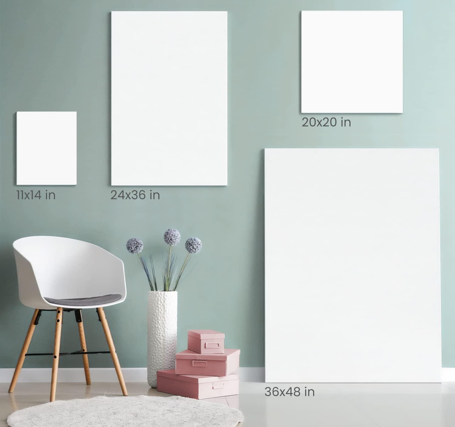 imageARTEZA Small Canvases for Painting with Easels Pack of 14 3 x 3 Inches Blank White Canvas for Painting Art Supplies for Acrylic Oil and GouacheWhite Classic