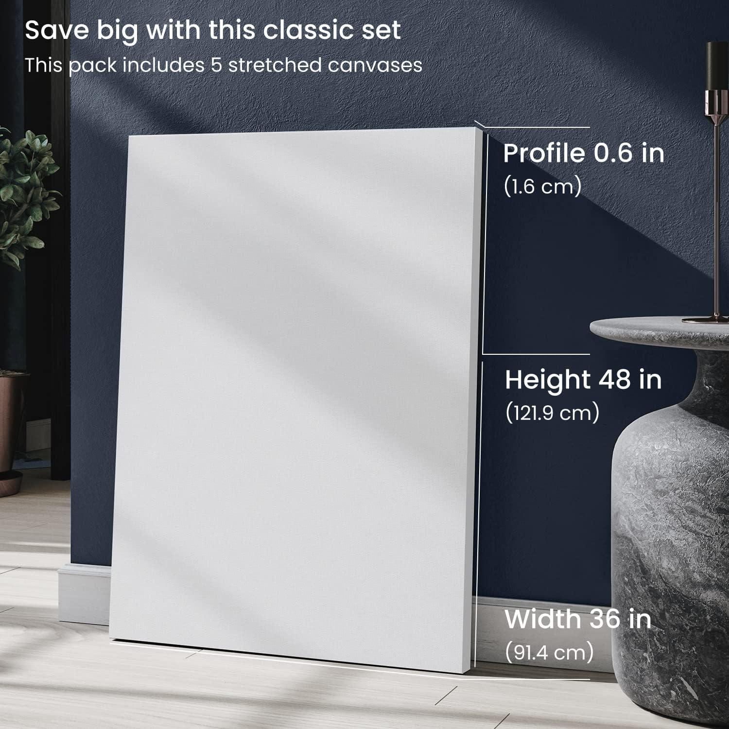 imageARTEZA Small Canvases for Painting with Easels Pack of 14 3 x 3 Inches Blank White Canvas for Painting Art Supplies for Acrylic Oil and GouacheWhite Classic