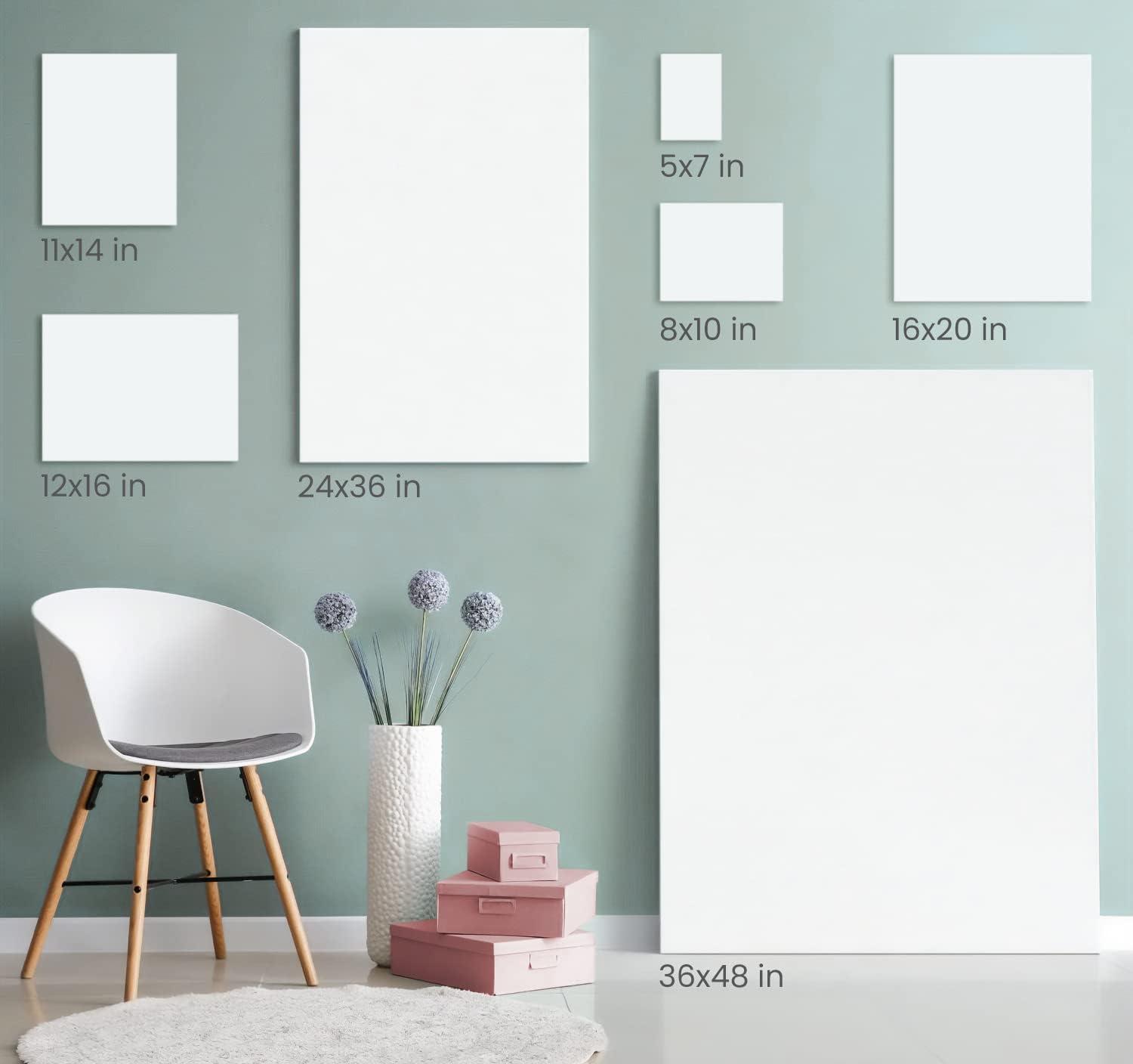 imageARTEZA Small Canvases for Painting with Easels Pack of 14 3 x 3 Inches Blank White Canvas for Painting Art Supplies for Acrylic Oil and Gouachewhite