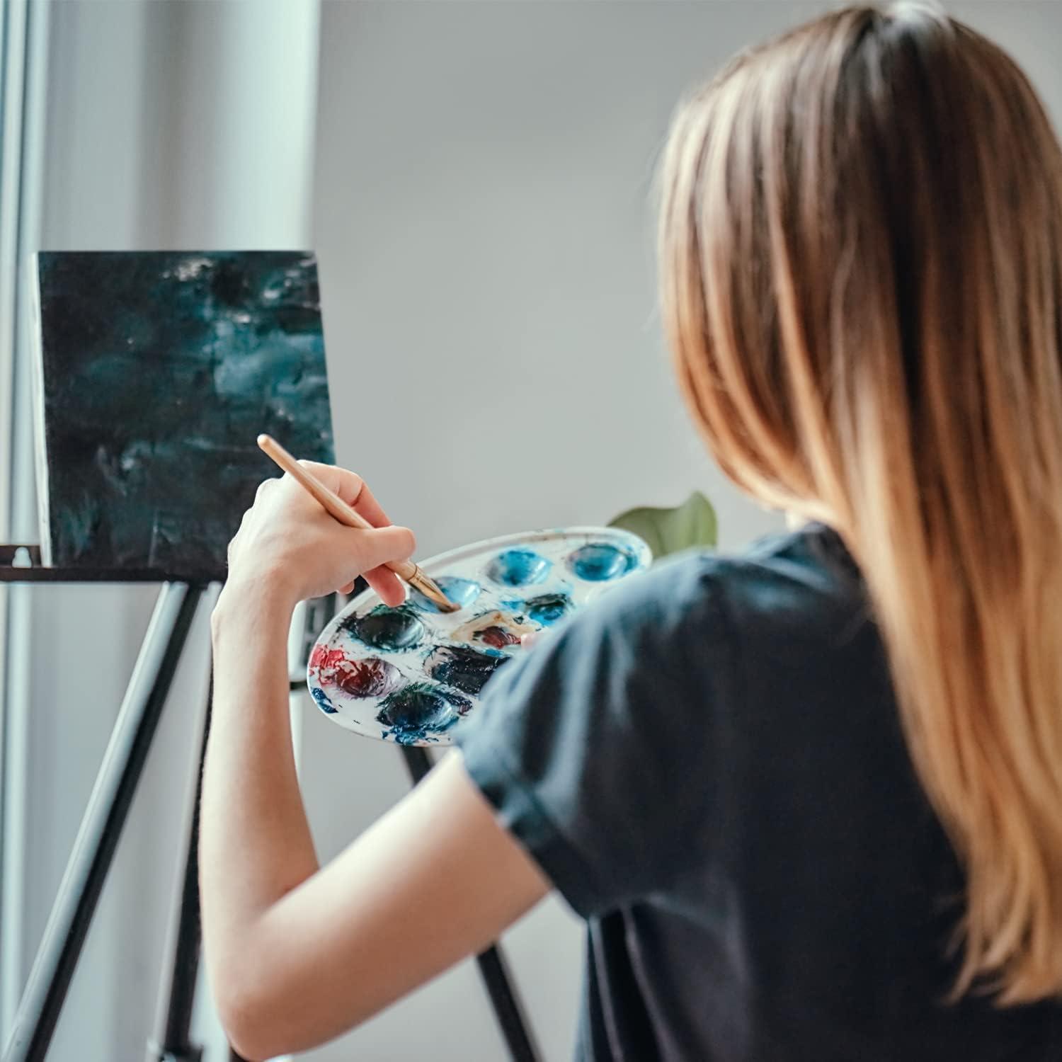 imageARTEZA Stretched Canvas 5 x 7 Inches Pack of 12 Blank White Canvas for Painting for Acrylic Oil and Gouache Paintswhite