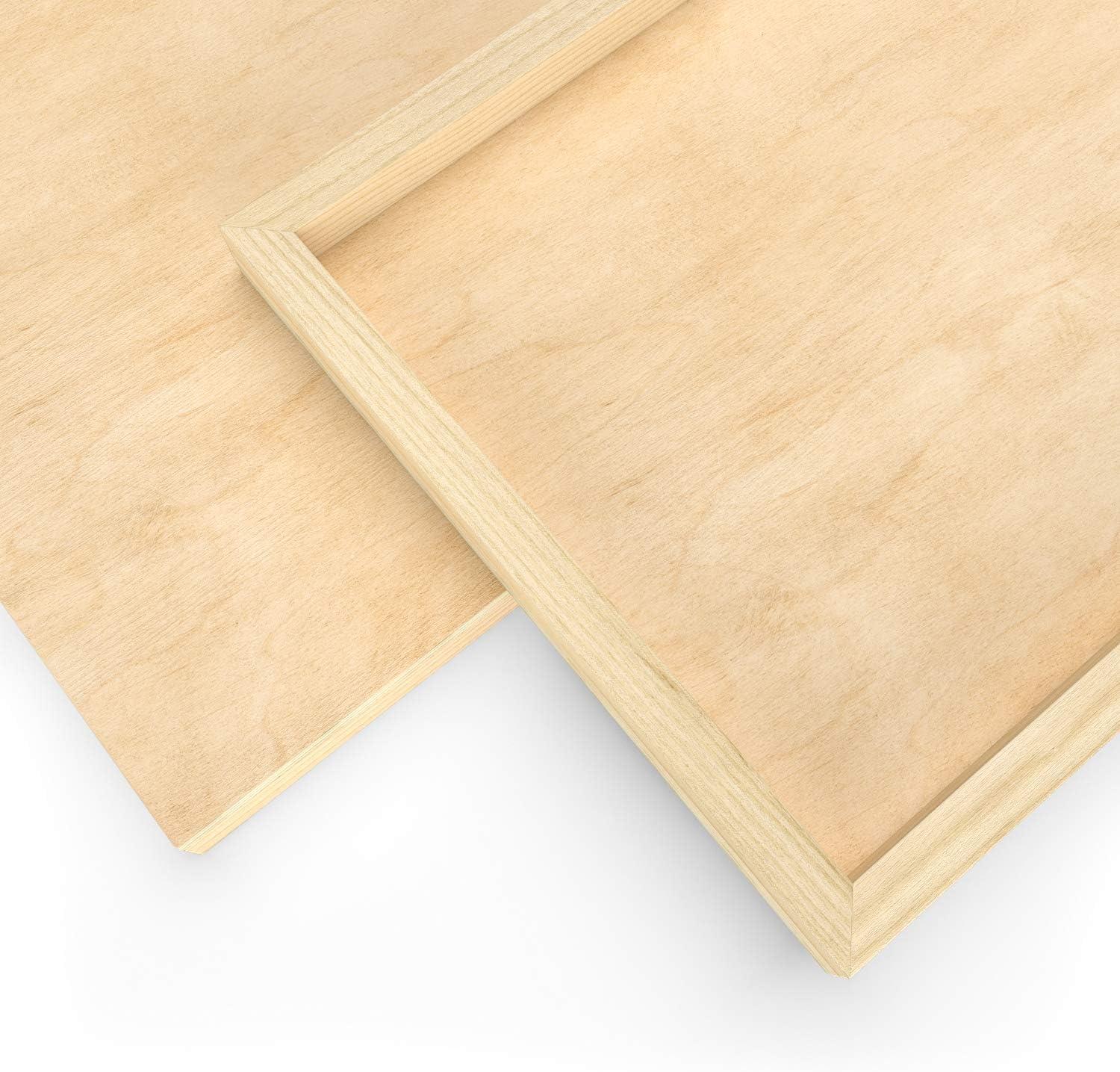 imageARTEZA Wooden Canvas Board 9x12 Inch Pack of 5 Cradled Birch Wood Panels for Painting Acrylic Pouring Encaustic Art ampamp Wood Burning8x10 Inch