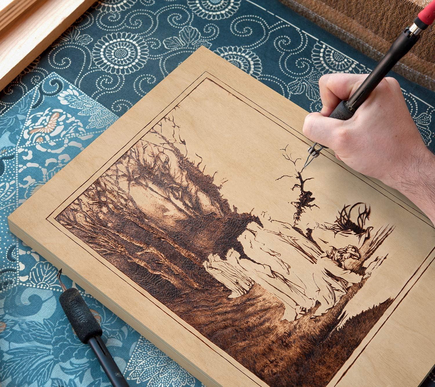 imageARTEZA Wooden Canvas Board 9x12 Inch Pack of 5 Cradled Birch Wood Panels for Painting Acrylic Pouring Encaustic Art ampamp Wood Burning8x10 Inch