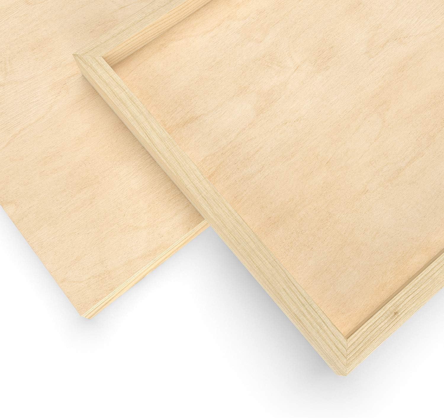 imageARTEZA Wooden Canvas Board 9x12 Inch Pack of 5 Cradled Birch Wood Panels for Painting Acrylic Pouring Encaustic Art ampamp Wood Burning9x12 Inch
