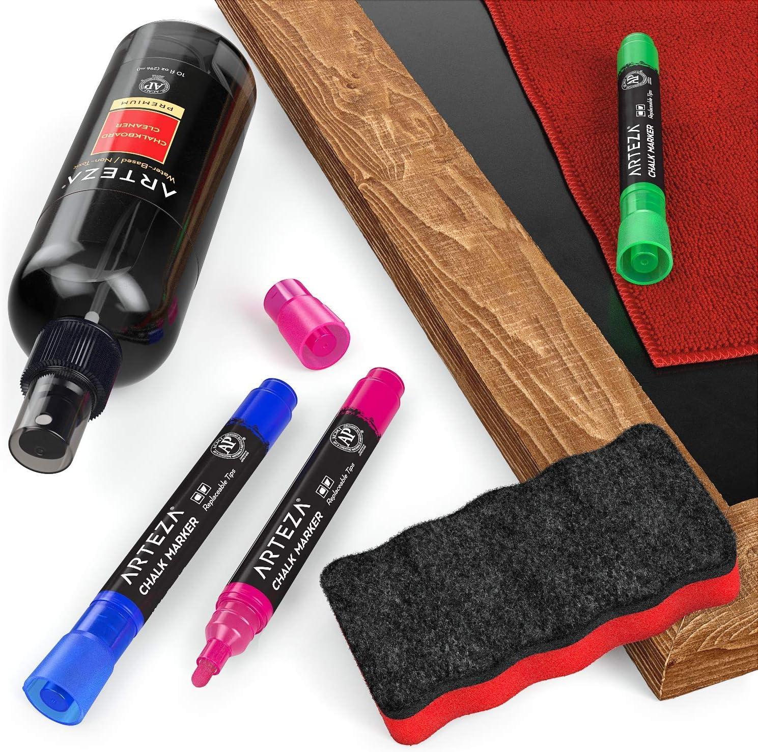 imageArteza Chalkboard Cleaner Set with 2 Cleaners 10Ounces Each 1 Microfiber Fabric Towel 2 Magic Sponges ampamp 1 Magnetic Eraser Office Supplies for Chalkboards Blackboards ampamp Glass Surfaces15