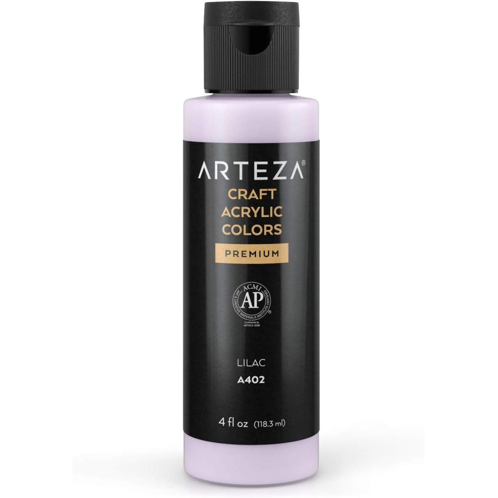 imageARTEZA Craft Acrylic Paint A101 Orange 4fl ounces Bottles WaterBased Blendable Matte Acrylic Paints for Art ampamp DIYA402 Lilac Craft