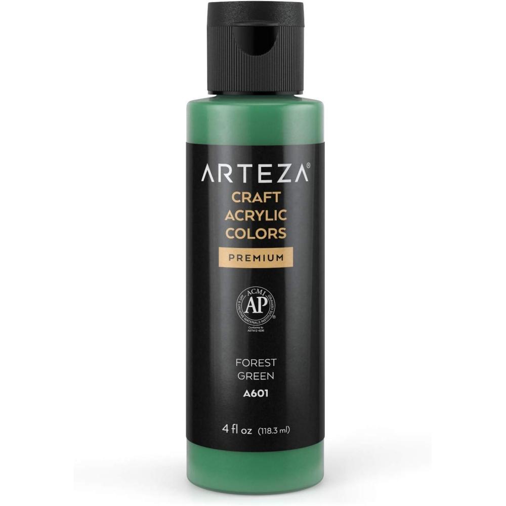 imageARTEZA Craft Acrylic Paint A101 Orange 4fl ounces Bottles WaterBased Blendable Matte Acrylic Paints for Art ampamp DIYA601 Forest Green Craft