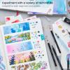 ARTEZA 12 Watercolor Pens for Artists, Landscape Tones Real Brush Pens, Blendable Watercolor Markers for Adults(Bright Colors)