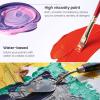 ARTEZA Acrylic Paint, A104 Yellow Ochre, 16.9 fl oz, 500ml Jar, Opaque, Quick-Drying, Acrylic Paints for Painting on Canvas, Paper, Wood(A005 Mars Black)