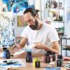 ARTEZA Acrylic Paint, A104 Yellow Ochre, 16.9 fl oz, 500ml Jar, Opaque, Quick-Drying, Acrylic Paints for Painting on Canvas, Paper, Wood(A100 Lemon Yellow)