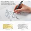 ARTEZA Acrylic Paint Markers, Set of 12 Metallic Marker Pens, 3 Gold, 3 Silver, 3 Black, 3 White, Extra-Fine Nibs, 15mm, for Stone, Glass, and Wood(Gold)