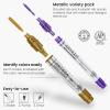 ARTEZA Acrylic Paint Markers, Set of 12 Metallic Marker Pens, 3 Gold, 3 Silver, 3 Black, 3 White, Extra-Fine Nibs, 15mm, for Stone, Glass, and Wood(Metallic)