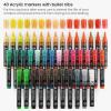 ARTEZA Acrylic Paint Markers, Set of 40 Acrylic Paint Pens in Assorted Colors, Art Markers for Glass, Pottery, Ceramic, Plastic, Rocks, and Canvas(Pack of 40 (81 pc))