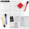 ARTEZA Dry Erase Magnetic Weekly Calendar Set (17×12 Inch), with 12 Whiteboard Markers, 30 Magnets, 2 Erasers, Organizer, Kitchen Planner Chart for Refrigerator, Fridge(13″W x 17″H)