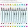 ARTEZA Dual Tip Brush Pens, 12 Vintage Tones, EverBlend Watercolor Calligraphy Markers, Nylon Brush and Medium Chisel Nib, Water-Based Ink(12 Pastel Tones)