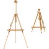 ARTEZA Easel Stand 37.4×39.4×78.3″, Tripod Beechwood Display Stand with Steel Fittings for Painting & Displaying Artwork