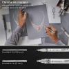 ARTEZA Mirror Chrome Marker Set, 3 Pack, 2.9mm, 5mm & 15mm Nibs, Hi-Gloss Silver Metallic Pens(1 Count (Pack of 6))