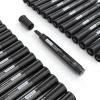 ARTEZA Permanent Markers in Bulk, Set of 60, Black & Blue, Fine Tip(Black – Chisel Tip)