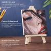 ARTEZA Small Canvases for Painting with Easels, Pack of 14, 3 x 3 Inches, Blank White Canvas for Painting, Art Supplies for Acrylic, Oil and Gouache(Multicolor)