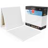 ARTEZA Small Canvases for Painting with Easels, Pack of 14, 3 x 3 Inches, Blank White Canvas for Painting, Art Supplies for Acrylic, Oil and Gouache(White – Premium)