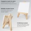 ARTEZA Small Canvases for Painting with Easels, Pack of 14, 3 x 3 Inches, Blank White Canvas for Painting, Art Supplies for Acrylic, Oil and Gouache(White – Classic)