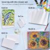 ARTEZA Small Canvases for Painting with Easels, Pack of 14, 3 x 3 Inches, Blank White Canvas for Painting, Art Supplies for Acrylic, Oil and Gouache(white)