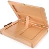 ARTEZA Tabletop Easel 13.4×10.3×2 Inches, Portable Beechwood Easel Box with Drawer & Palette for Artists(13.4 x 10.3 with 3-Compartment Drawer)