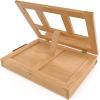 ARTEZA Tabletop Easel 13.4×10.3×2 Inches, Portable Beechwood Easel Box with Drawer & Palette for Artists(Adjustable Leather Painting)