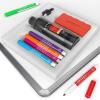 ARTEZA Whiteboard Cleaner Set with 12 Fine Tip Dry Erase Markers, Magnetic Eraser & an 8-ounce Cleaner, Office Supplies for Whiteboards, Glass Boards(14)