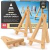 ARTEZA 5 Inch Mini Display Wood Easel, Pack of 40 Art Supplies for Displaying Small Canvases, Business Cards, Photos(Pack of 40)
