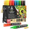 ARTEZA Acrylic Paint Markers, Set of 40 Acrylic Paint Pens in Assorted Colors, Art Markers for Glass, Pottery, Ceramic, Plastic, Rocks, and Canvas(Pack of 40 (81 pc))
