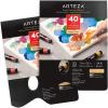 imageARTEZA Disposable Palette Paper Pad 9x12 Inch Pack of 2 80 Sheets 54 lb GlueBound BleedProof Paint Palette with Thumb Hole229x305 cm  Pack of 2