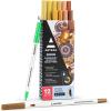 ARTEZA Dual Tip Brush Pens, 12 Earth Tones, Watercolor Calligraphy Markers, Nylon Brush and Fine Tip, Water-Based Ink, for Illustration, Lettering