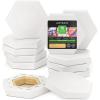 ARTEZA Hexagonal Stretched Canvas, 6 Inch Side, Pack of 9, Blank White Canvas Boards for Acrylic, Oil and Gouache Painting(2 inch)