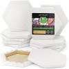ARTEZA Hexagonal Stretched Canvas, 6 Inch Side, Pack of 9, Blank White Canvas Boards for Acrylic, Oil and Gouache Painting(4 inch)