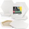 ARTEZA Hexagonal Stretched Canvas, 6 Inch Side, Pack of 9, Blank White Canvas Boards for Acrylic, Oil and Gouache Painting(6 inch)