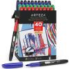 ARTEZA Permanent Markers, Set of 24, Fine Tip, Retro Pop Colors(Set 40  4 Classic Colors)