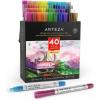 Arteza Acrylic Paint Markers, Set of 40 Acrylic Paint Pens in Assorted Colors, Art & Craft Supplies for Glass, Pottery, Ceramic, Rock, Canvas Painting(Multicolor)