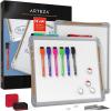 Arteza Framed Magnetic Cork Whiteboard Set, 12×14 inches, 2-Pack Dry Erase Lap Boards with Push Pins, Markers & Magnets, Office & Back to School Supplies for Home, Classroom, Students, Brainstorming(12×14 inches)