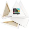 Arteza Paint Canvases for Painting, Pack of 12, 6 inches, Triangle Blank Canvas Bulk, Pine Wood Frame, 100% Cotton Stretched Canvas, 8 oz Gesso-Primed, Art Supplies for Adults, for Acrylic Pouring(14 inch)
