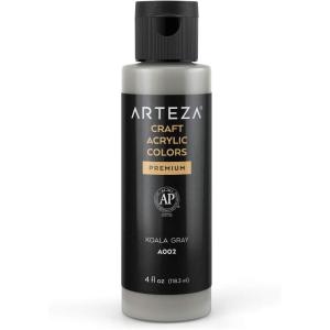 ARTEZA Craft Acrylic Paint, A101 Orange, 4fl ounces Bottles, Water-Based, Blendable, Matte Acrylic Paints for Art & DIY(A002 Koala Gray Craft)
