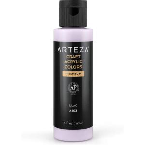 ARTEZA Craft Acrylic Paint, A101 Orange, 4fl ounces Bottles, Water-Based, Blendable, Matte Acrylic Paints for Art & DIY(A402 Lilac Craft)