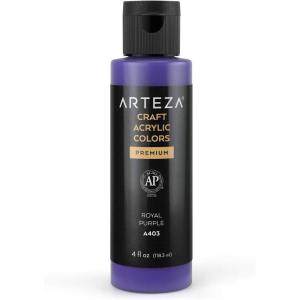 ARTEZA Craft Acrylic Paint, A101 Orange, 4fl ounces Bottles, Water-Based, Blendable, Matte Acrylic Paints for Art & DIY(A403 Royal Purple Craft)