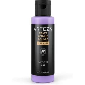 ARTEZA Craft Acrylic Paint, A101 Orange, 4fl ounces Bottles, Water-Based, Blendable, Matte Acrylic Paints for Art & DIY(A407 Lavender Craft)