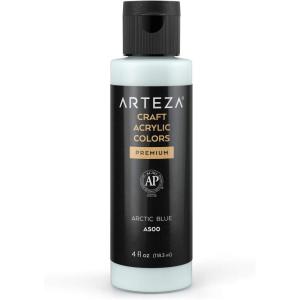 ARTEZA Craft Acrylic Paint, A101 Orange, 4fl ounces Bottles, Water-Based, Blendable, Matte Acrylic Paints for Art & DIY(A500 Arctic Blue Craft)
