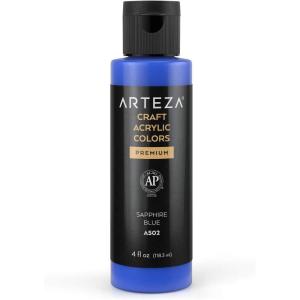 ARTEZA Craft Acrylic Paint, A101 Orange, 4fl ounces Bottles, Water-Based, Blendable, Matte Acrylic Paints for Art & DIY(A502 Sapphire Blue Craft)