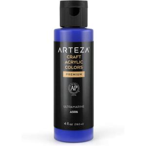 ARTEZA Craft Acrylic Paint, A101 Orange, 4fl ounces Bottles, Water-Based, Blendable, Matte Acrylic Paints for Art & DIY(A506 Ultramarine Craft)