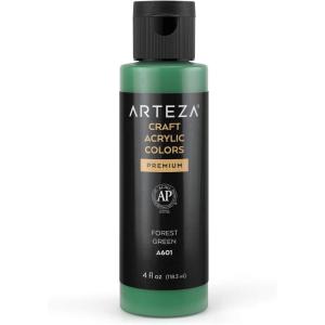 ARTEZA Craft Acrylic Paint, A101 Orange, 4fl ounces Bottles, Water-Based, Blendable, Matte Acrylic Paints for Art & DIY(A601 Forest Green Craft)