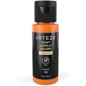 ARTEZA Craft Acrylic Paint, A101 Orange, 4fl ounces Bottles, Water-Based, Blendable, Matte Acrylic Paints for Art & DIY(Fluorescent Orange F9 Craft)