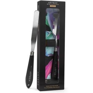Arteza Palette Knife, Size No. 17, Durable Flexible Stainless-Steel Blade & Break-Resistant Wooden Handle, Art Supplies for Oil and Acrylic Painting(Sizes #17  #7)